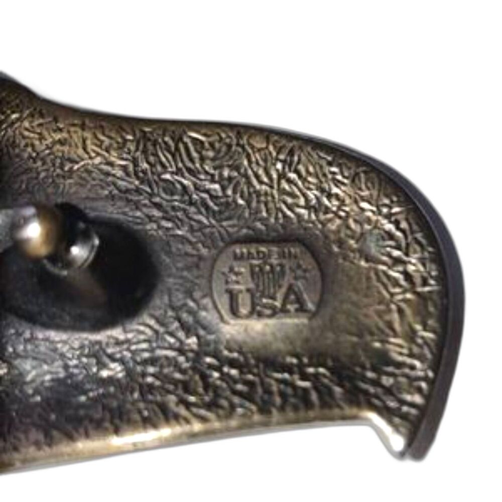 AMERICAN BALD EAGLE 1970s Belt Buckle Made in USA Brass Size 4.75 x 2.55 inches - Picture 3 of 9